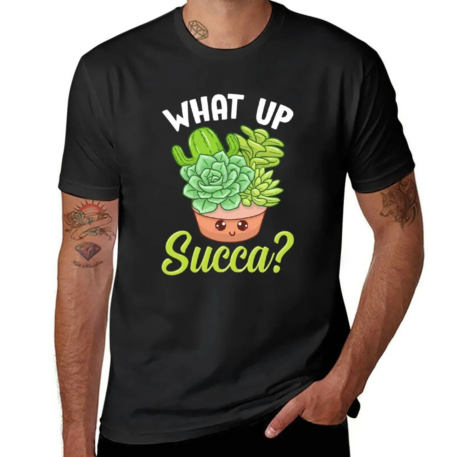 

Funny What Up Succa Punny Succulent Cactus Pun T-Shirt plus size tops sports fans sweat shirts, men