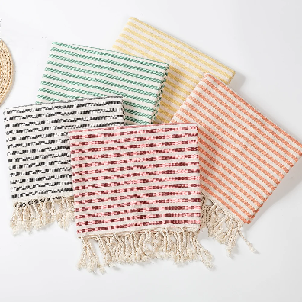 Luxury Striped Tassel Cotton Spa & Beach Towel