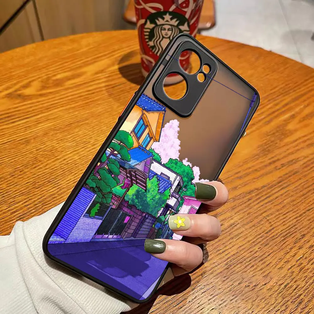 thumbnail image 1 of Matte Phone Case for OPPO RENO 8 8T 7Z 7 6Z 6 5 4 3 PRO PLUS 4G 5G Case Funda Shell Japanese Anime Hand-Painted House Landscape, 1 of 5