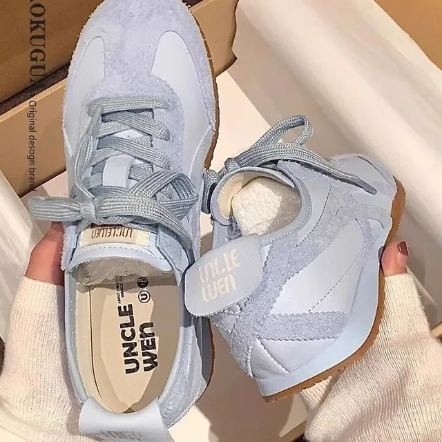 Summer Thin Style White Women's Shoes 2025New Canva Breathable Slip-On One Step Women's Shoes Flat Bottom Rubber Material 2