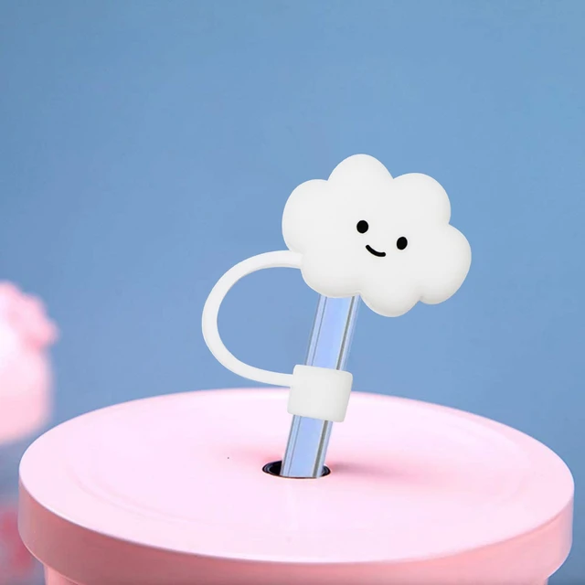 Creative Silicone Cloud Straw Cover No Peculiar Smell Durable Straw Plug  for Cup Straw Accessories White Cloud