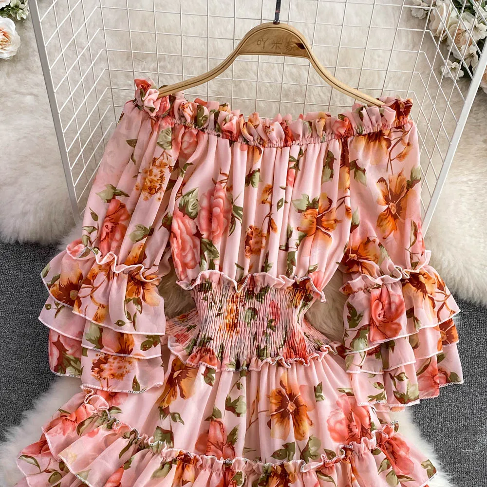 ワンピース Her lip to Autumn Floral Chiffon Dress S0a7f41b5d92d467fb45d5e7016b91