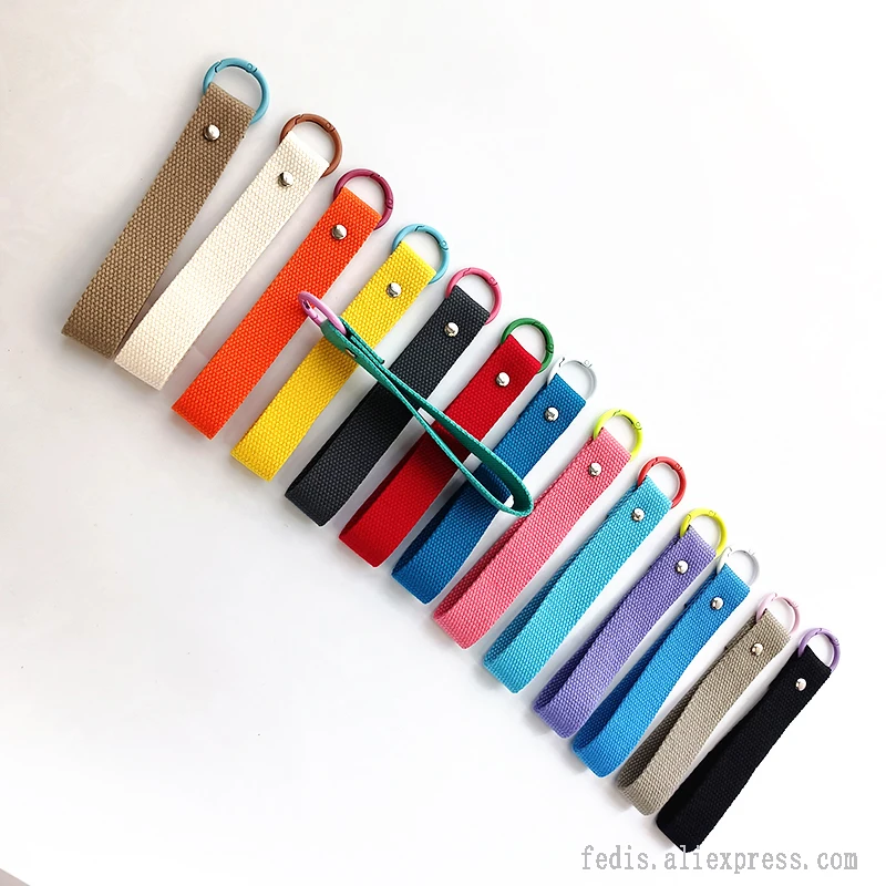 25mm Name Tag Plain Keychain Keyring Webbing Strap Cotton Ribbon for Embroidery Patch Sewing Iron On Backpack