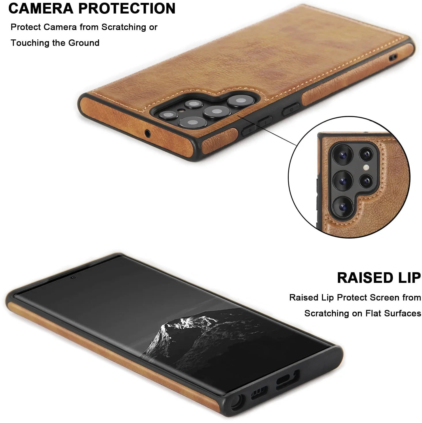 Luxury Business PU Leather Texture Shockproof Back Cover in Soft Bumper Design
