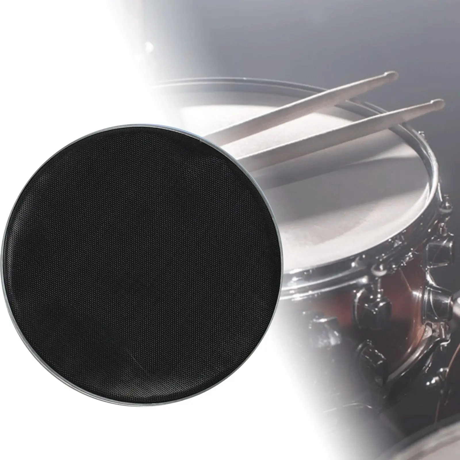 Bass Drum Head Mufflers External Mute Accessories Mesh Silent Drumhead Replacement for Drum Kick Bass Snares Tom Percussion