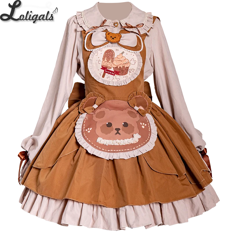 

Сладкая Лолита JSK платье w. Милый женский Топ с длинным рукавом от Ocelot ~ печенье Bear