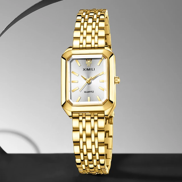 1PSC montre tendance pour femme mode cadran rectangulaire simple montre à quartz adapté aux vêtements quotidiens correspondant cadeau de vacances parfait 6