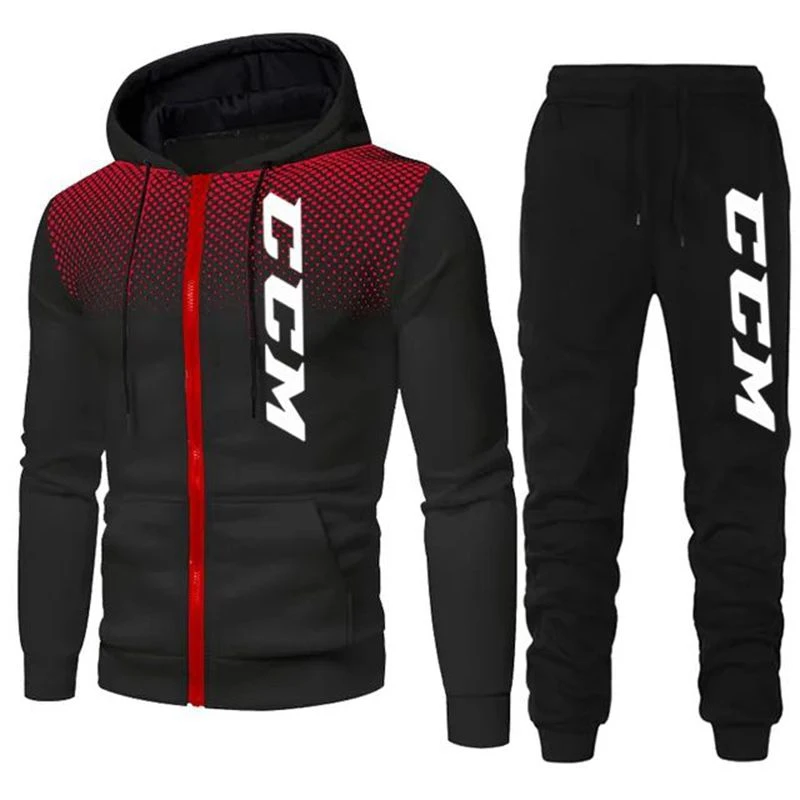 

New Fashion Tracksuit for CCM Men Hoodie Fitness Clothing Men Running Set Sportswear Jogger Men's Tracksuit Winter Suit Sports
