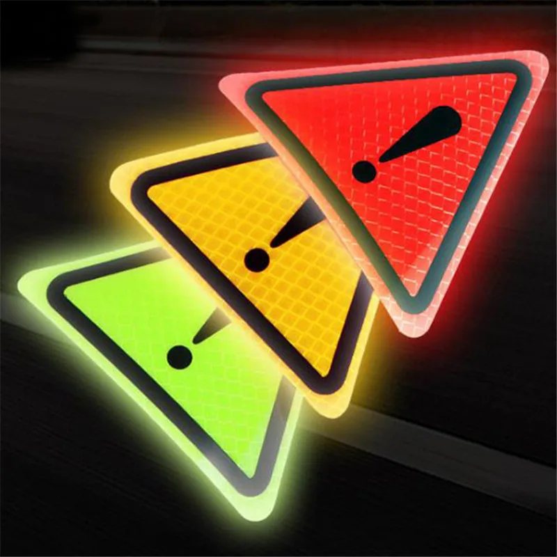 

Triangle Warning Mark Reflective Safe Caution Car Stickers Decals Motorcycle Bike Motocross Helmet Windshield