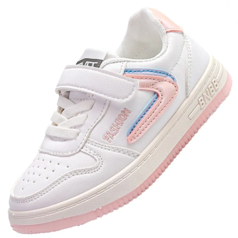 

2022 Autumn New Leather Children Casual Shoes Mesh Boys Sport Breathable Sneaker Tennis Baby Girls Fashion White Running Shoes