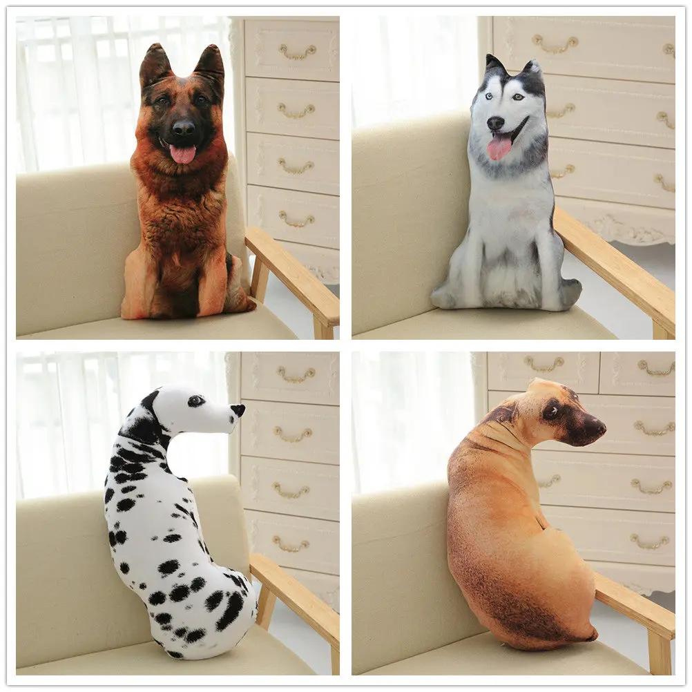 1Pcs 50Cm 스테레오 개 베개 현실적인 디자인 어린이를위한 부드러운 지원 쿠션 성인 침실 거실 여행 선물 장식