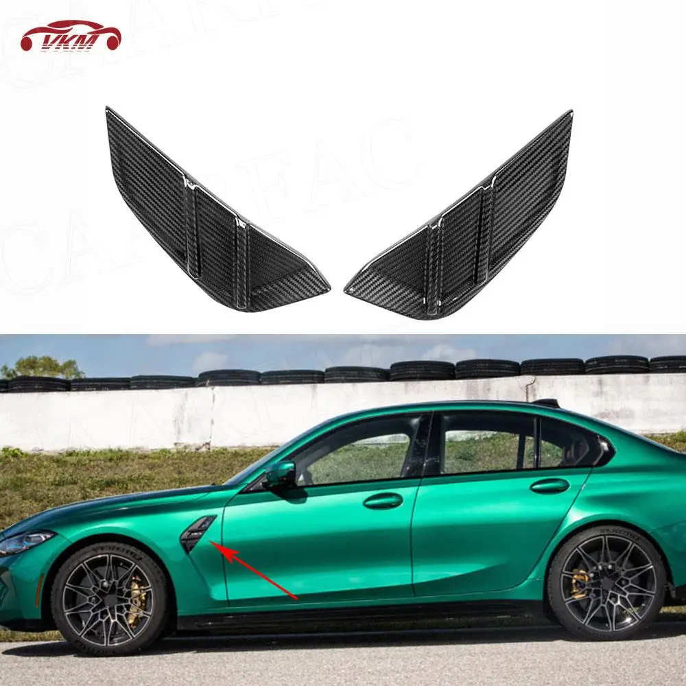 

Dry Carbon Fiber Front Side Fender Air Vent Covers Trims For 3 Series G80 M3 4 Series G82 G83 M4 2021+ moulding trim MP Style