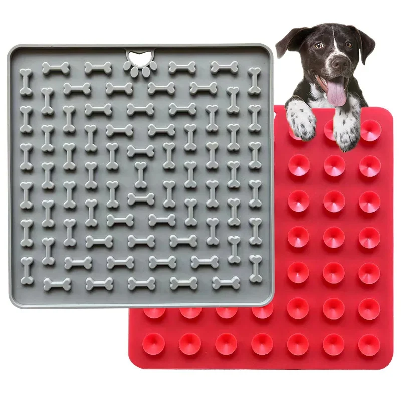 

Pet Silicone Lick Mat For Dogs Pet Slow Food Plate With Sucker Dog Bathing Distraction Pad New Dog Silicone Feeder Pet Supplies