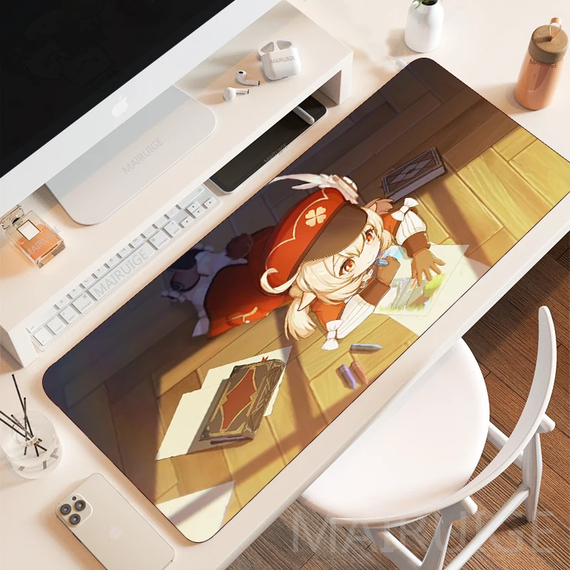 

400*800MM Kawaii Klee MousePad XL Gaming Accessories DeskMat Mouse Pad Rubber Keyboard Mousepad Large Genshin Impact Rug for LOL