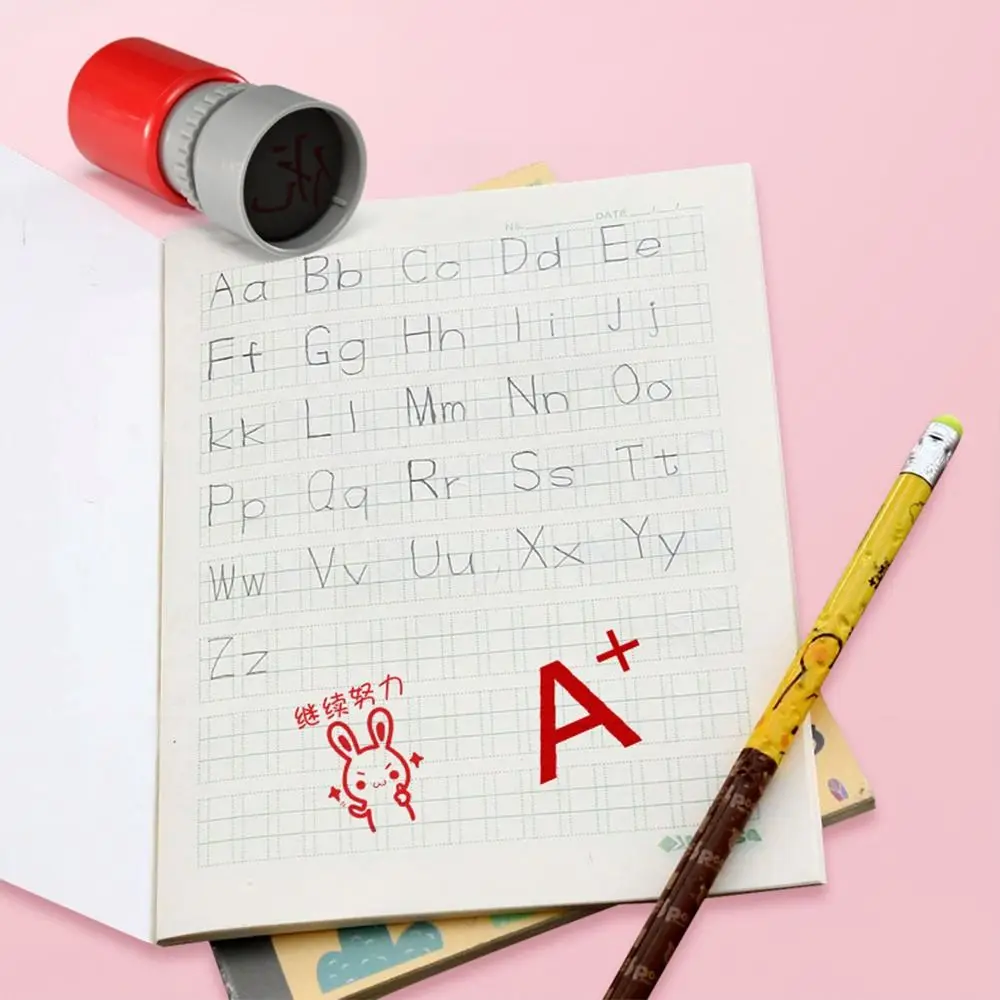 Pocket Time Saving Teacher Review Stamp DIY Positive Review ABCD Grading Stamp Self Inking Comments Reviews Rating Teacher
