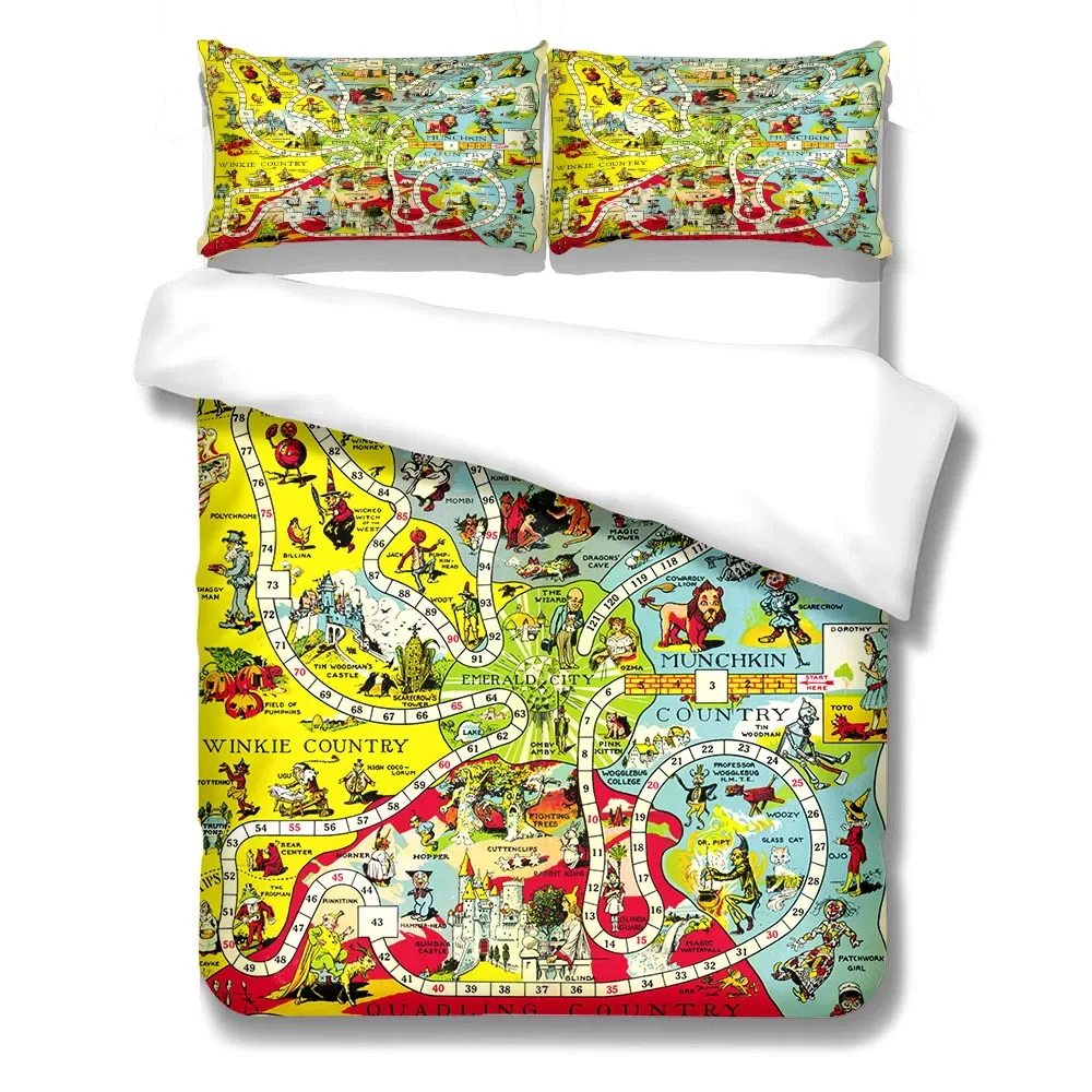 World Nautical Map Duvet Cover Set Bed Linen Collection King Queen Double Full Twin Single Size Fits Comforter