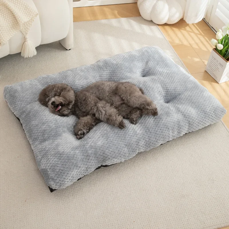 Dog Bed Pet Mat Pet Bed Washable Plush Crate For Dog Anti-Slip Mat For Cat Fluffy Comfy Sleeping pet bed pet bed mat