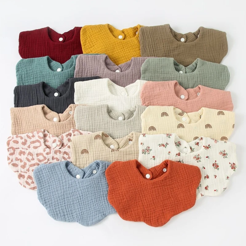 Baby Feeding Bib Bandana Burp Cloth Scarf Printed Soft Cotton Absorbent Saliva Towel Breathable Apron Wholesale