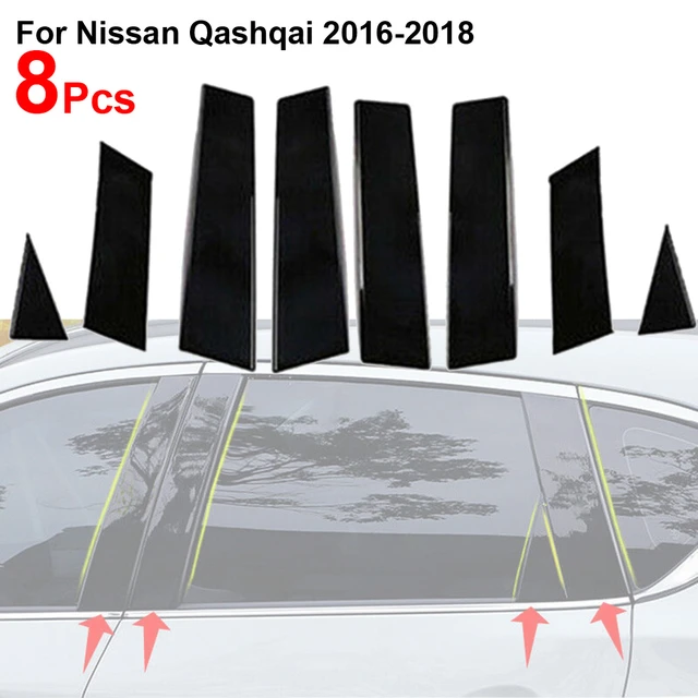 GADEED Autocollant Pilier de fenetre,8 pièces pour Nissan Qashqai 2016-2018  Effet Miroir fenêtre Pilier poteaux revêtement d'habillage Milieu BC  Colonne Voiture Accessoires Voiture Autocollants : : Auto et Moto