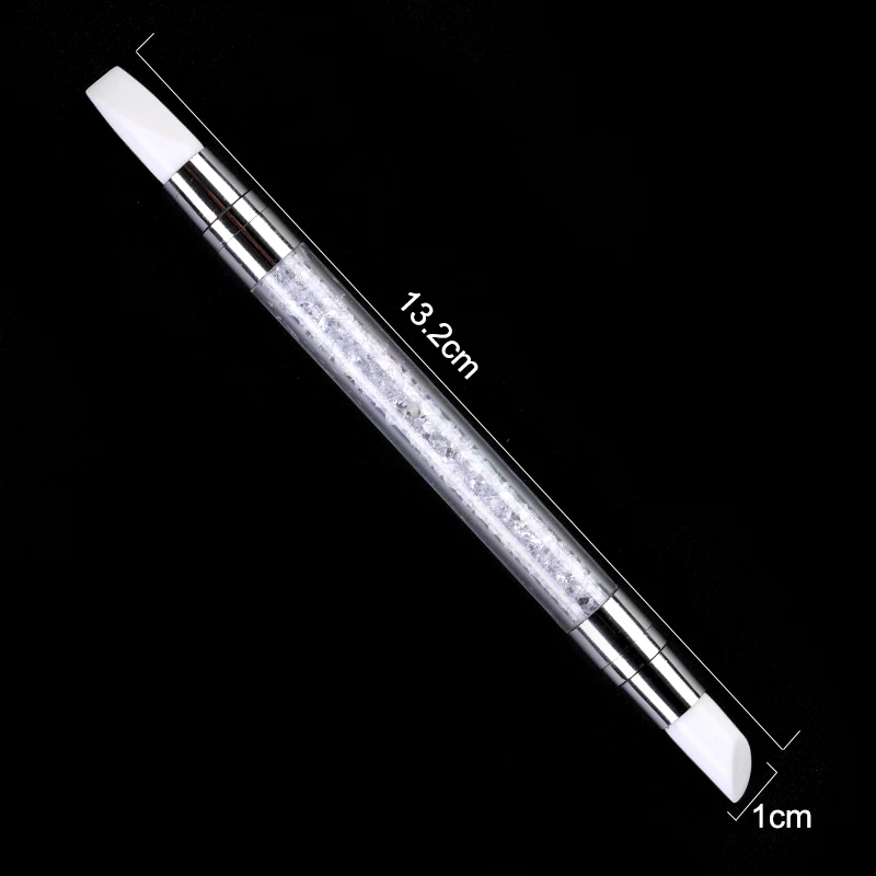 Dual-ended Nail Art Silicone Brush Sculpture Pen 3D Carving DIY Glitter Powder Press Foil Application Brush Manicure Tools 5