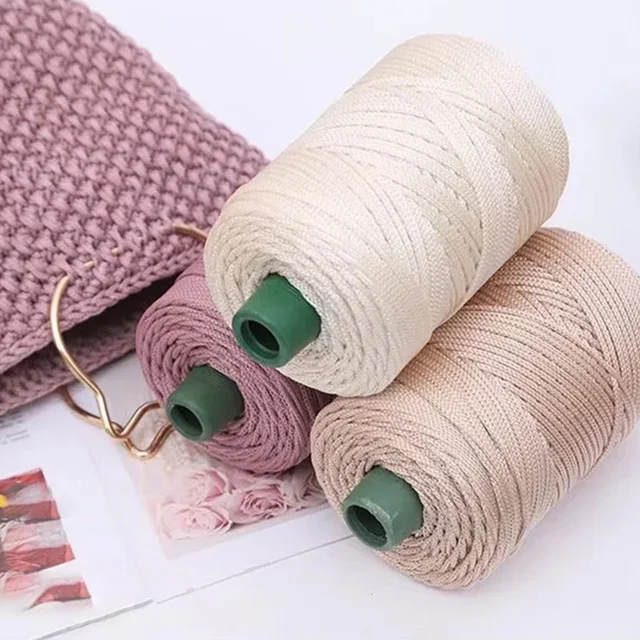 knitting crochet yarn hilo crochet supplies lanas para tejer envio gratis  macrame cord 3mm - AliExpress