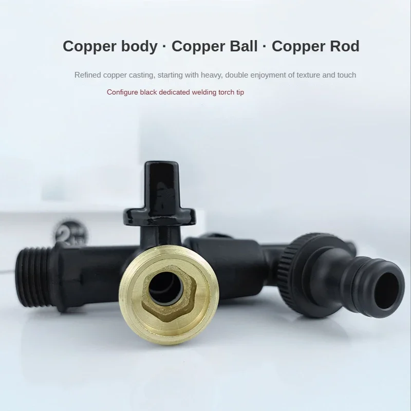 Black Brass Garden Hose Faucet Outdoor Anti-Freeze Bibcocks with Dual Outlet for Washing Machine 1/2 Inch Outdoor Faucet Garden garden bibcocks