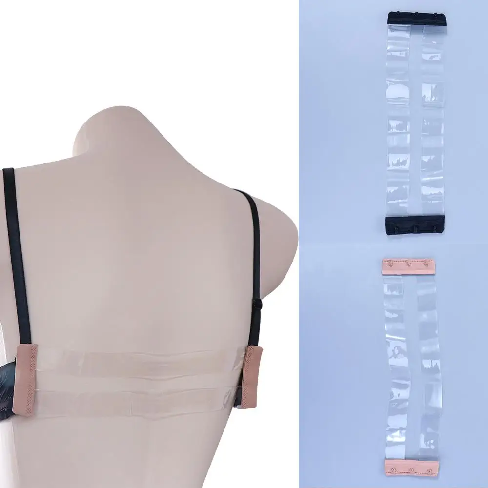 

Invisible Adjustable Elastic Band 3 Hooks Solid Color Bra Buckle Bra Accessories Transparent Bra Extender Extension Buckle