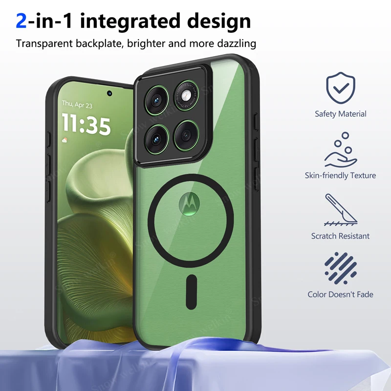 Motorola Signature Magnetic Transparent Silicone Phone Case with MagSafe Compatibility