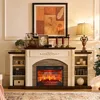 72" Electric Fireplace,FarmhouseTV Stand for TVs Up To 80 Inch, Entertainment Center with Storage for Bedroom,Fireplace TV Stand 4