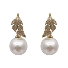  New Pearl Earrings Irregular Metal Stud Earrings Simple Pendant Earrings For Women S925 Silver Needle Hypoallergenic Earrings 