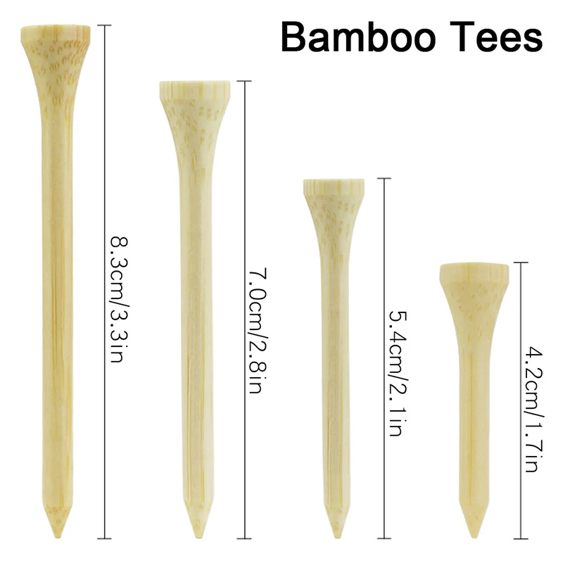 

50 Count Golf Tees Bamboo Tee Golf Balls Holder 4 Sizes Available Stronger than Wood Tees Drop Ship 42mm 54mm 70mm 83mm