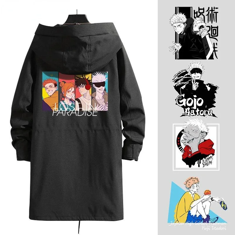 

Jujutsu Kaisen men's new winter creative cartoon picture plus cotton thickened windproof and cold-resistant warm windbreaker