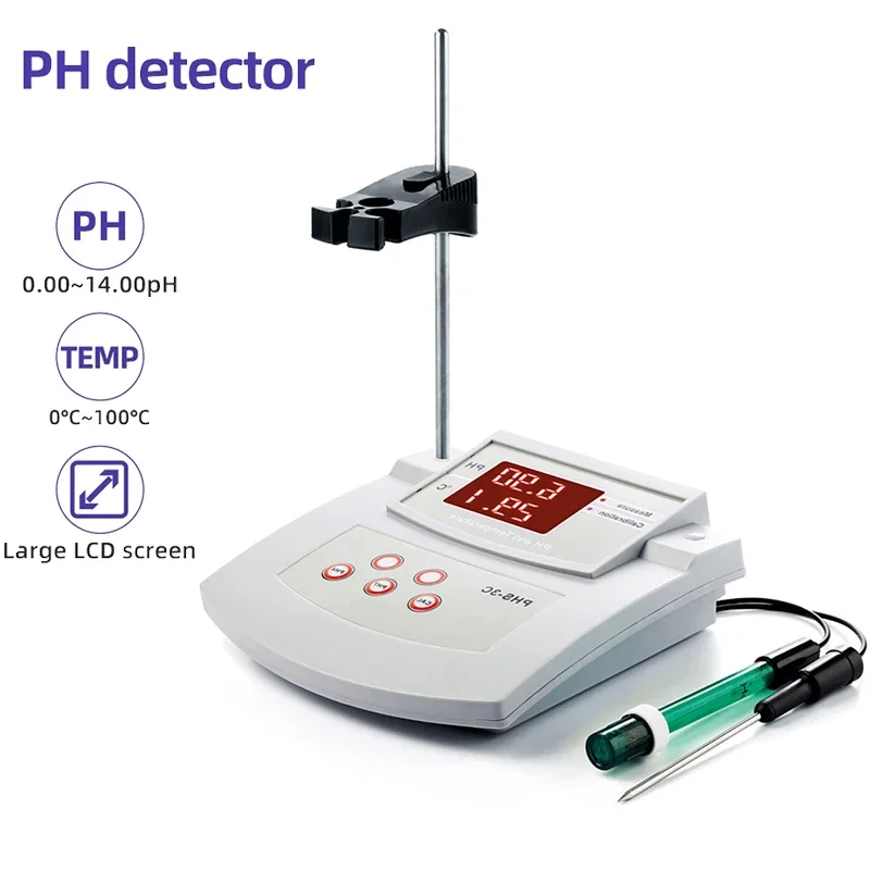 

PH/Temp 2 In 1 PH Tester Water Quality Analyzer Desktop Automatic Calibration Acidity Meter for Laboratory Skin Aquarium Pool