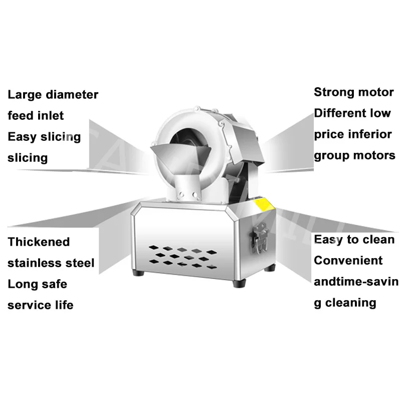 Commercial Full-Automatic Electric Potato Radish Slicer Multi Functional Sweet Potato Slicing And Shredding Machine Stainless St 6