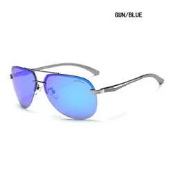 AORON Vintage Polarized Night Vision Sunglasses with Mirror Coating - M (Gray Blue)