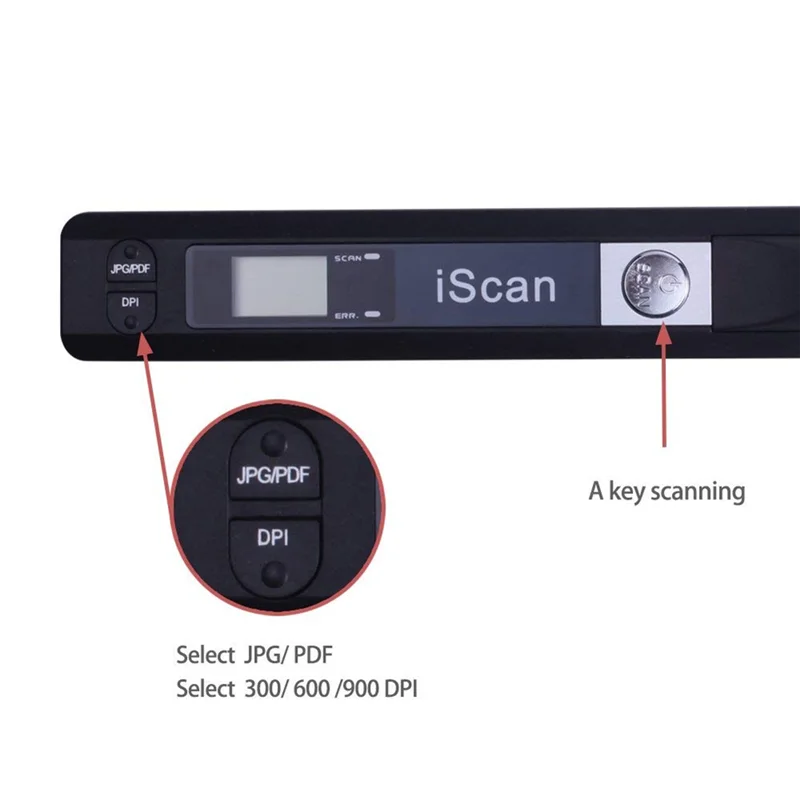 Exquisite-Portable Scanner 900DPI Handheld A4 Document Scanner LCD Display Supports JPG/PDF Formats Ideal For Books & Images