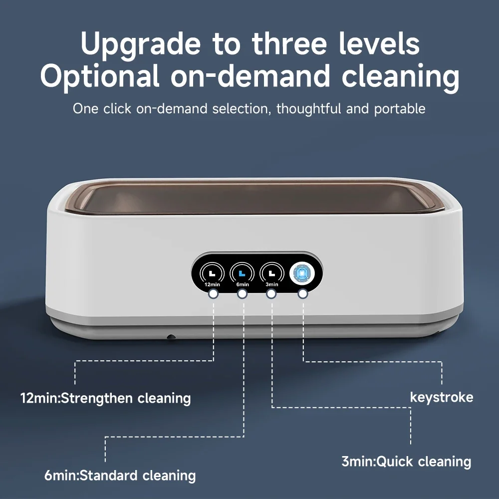TINSOL 49KHZ High-Frequency Ultrasonic Cleaner 650ml Mini Vibration Cleaning Machine Suitable for Glasses Jewelry and Dentures 2