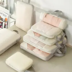 Compact Waterproof Travel Organizer - Foldable Packing Cube Handbag - L (5PCS Beige)