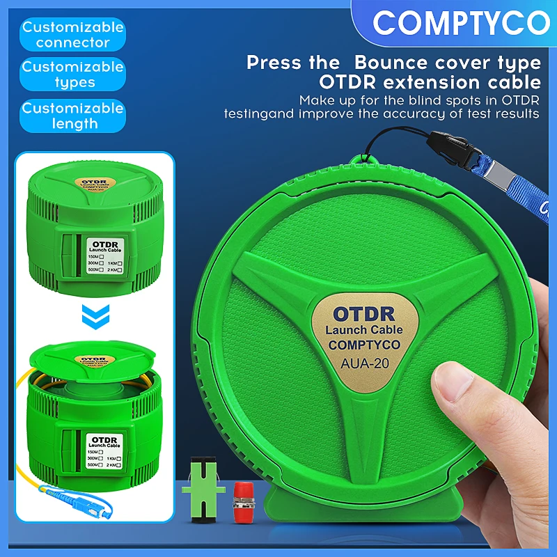 Comptyco Sc/Upc ~ Fc/Upc Otdr Cavo Di Lancio Fibra Single Mode Otdr Test Extension Cord Otdr Dead Zone Eliminator 150M ~ 2Km (Opzionale)