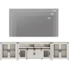 TV Stand Set for 100 inch TV, Farmhouse Storage Units with Open and Adjustable Shelf, Antique White, TVs Stands 2