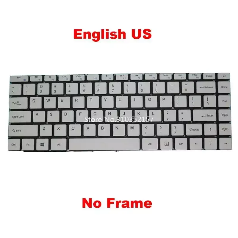 Tastiera Per Laptop Per Teclast F7 Plus Ii F7 Plus 2 14.1 'Inglese Us Coreano Kr Bianco Senza Cornice