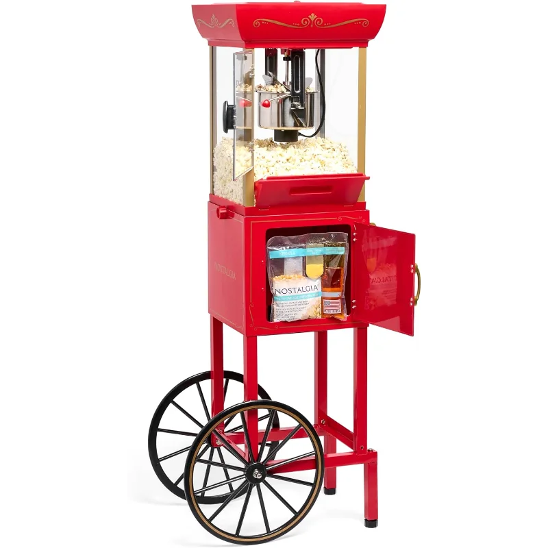 Vintage Popcorn Maker Machine with Large Kettle