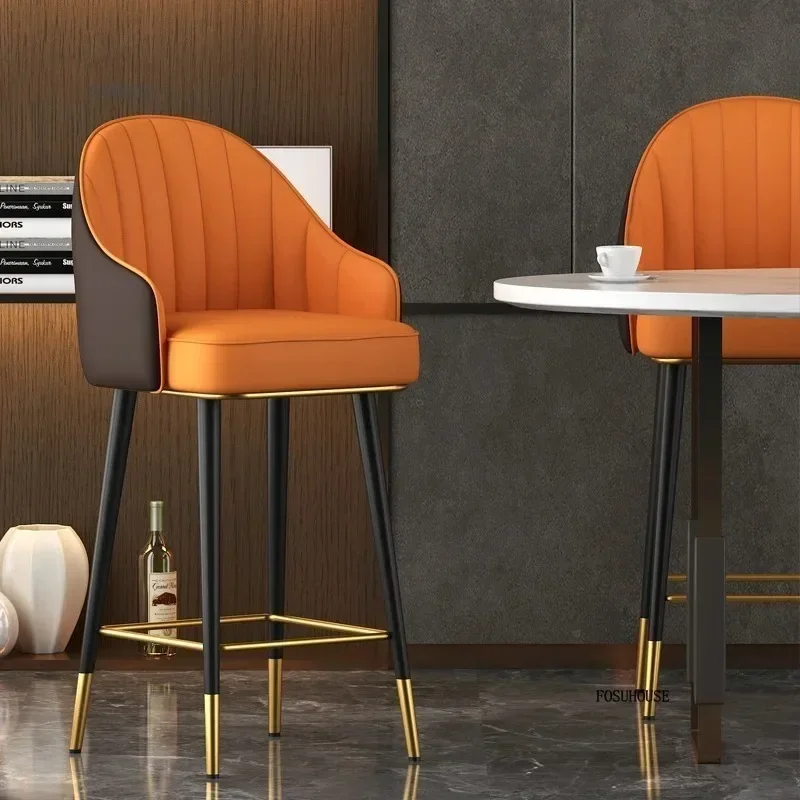 Minimalist Modern Living Room High Bar Chairs Home Furniture Restaurant Bar Stool Hotel Swivel Backrest Armchair