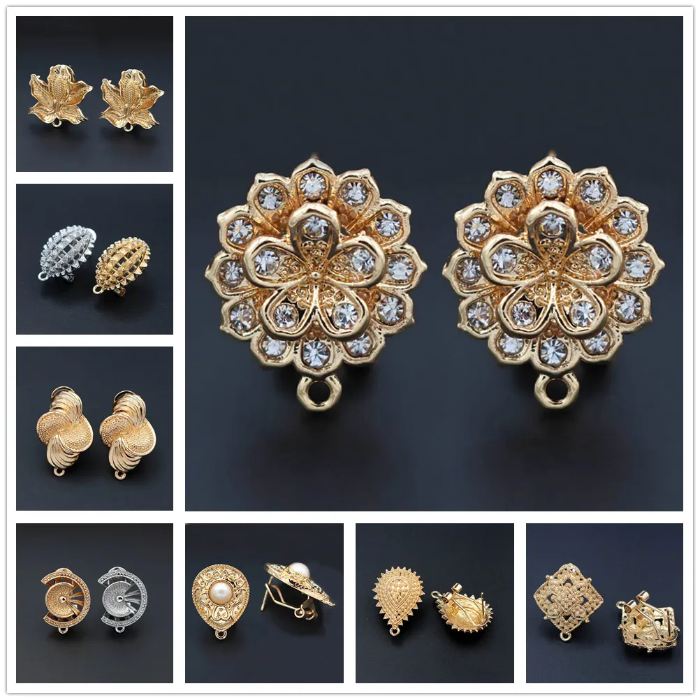 1 Pair Women Drop Earrings Connector Linkers Charms for African Bridal