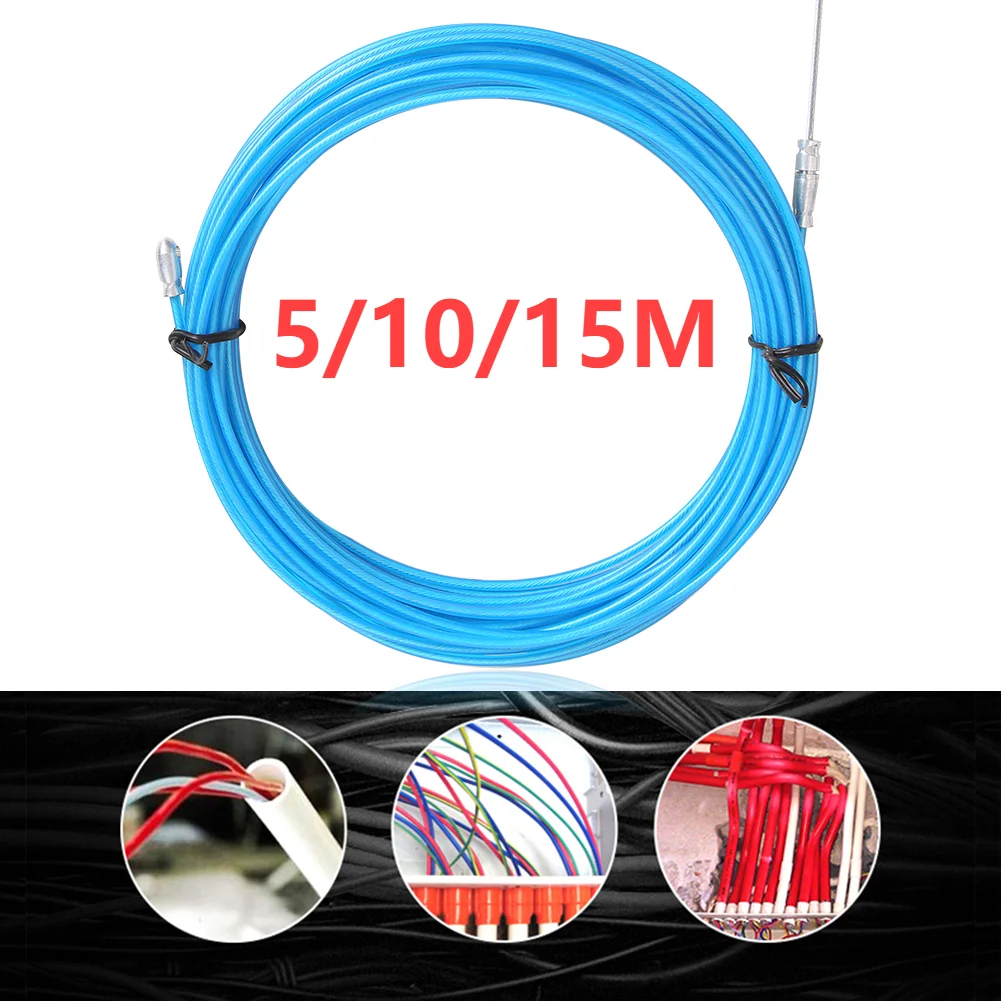 Wire Cable Puller Through Wall Wire Threader Electrical Fish Tape Puller Extractor Guide Device Fastener Cable Pulling 5/10/15m cable puller