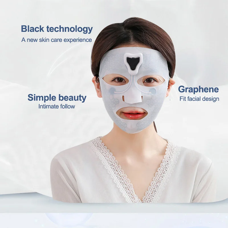 EMS Facial Mask Low Frequency Microcurrent Double Chin Reduce Beauty Face Lifting Machine Hydration Skin Tightening Mask