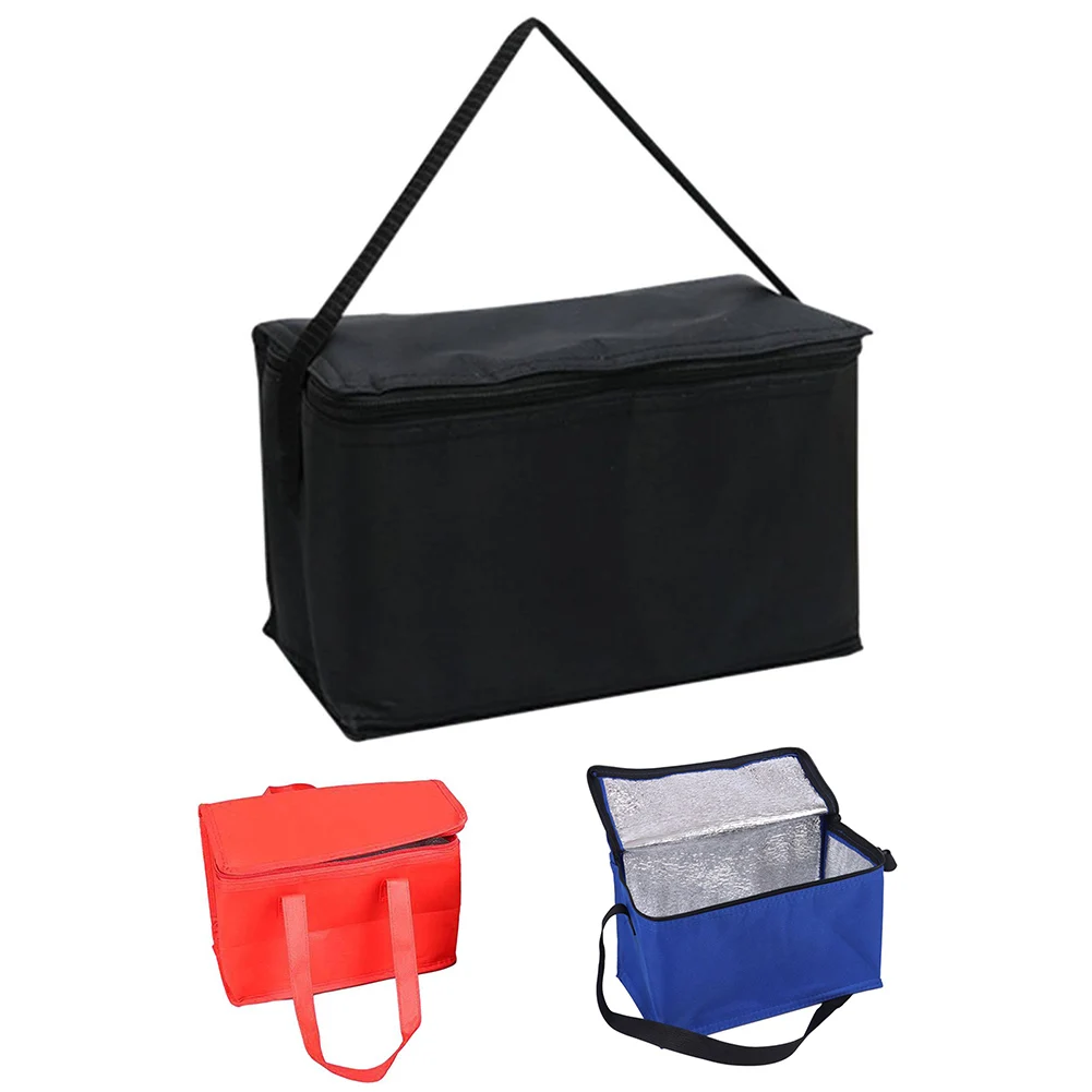 

1pc Non-woven Fabric Oxford Cloth Camping Keep Warm Keep Cold Bag 28x14x17Cm Portable Lunch Takeaway Outdoor Picnic Bags