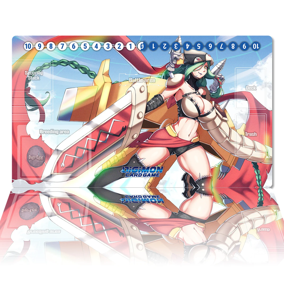 

Digimon Playmat Mervamon DTCG CCG Board Game Trading Card Game Mat Anime Mouse Pad Custom Desk Mat Gaming Accessories Zones Bag