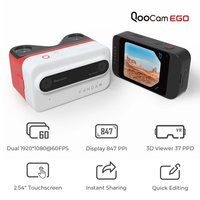 Kandao QooCam EGO 3D Stereo Camera 4K 60FPS VR Camera Waterproof 