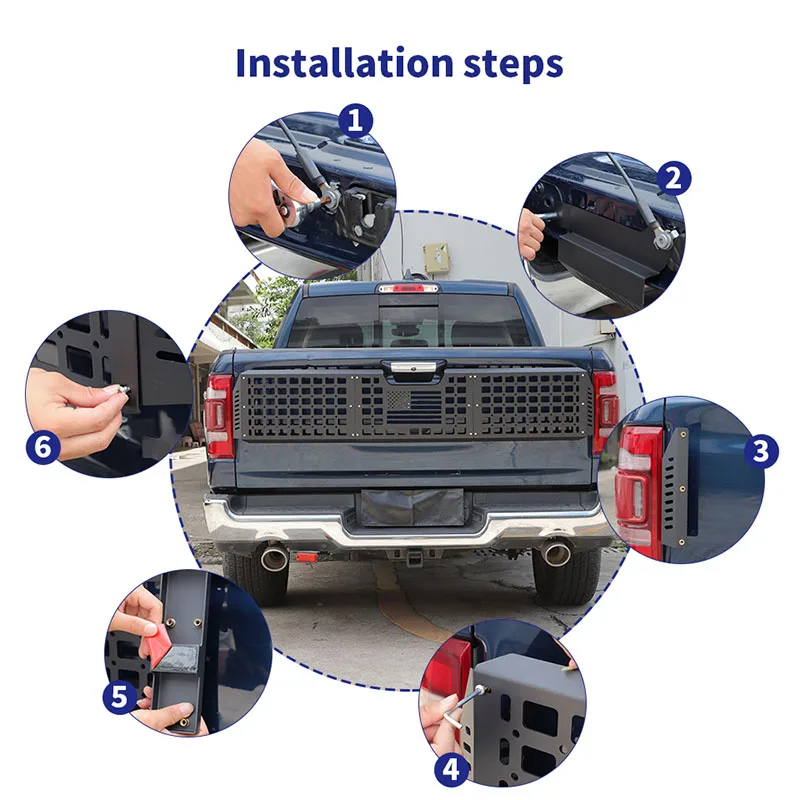 BAWA 테일게이트 확장 가드 스토리지 패널 보호 랙 (닷지 램 TRX 2018 2019 2020 2021 2022 2023 2024 2025 2026 용)